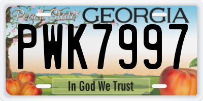 GA license plate PWK7997