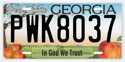 GA license plate PWK8037