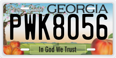 GA license plate PWK8056