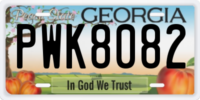 GA license plate PWK8082