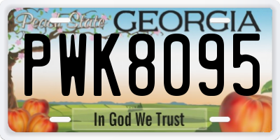 GA license plate PWK8095