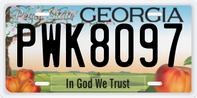 GA license plate PWK8097