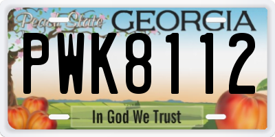 GA license plate PWK8112