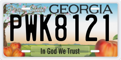 GA license plate PWK8121
