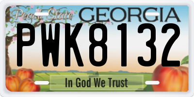 GA license plate PWK8132