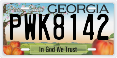GA license plate PWK8142
