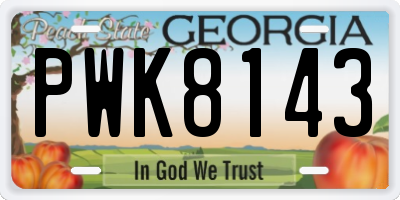 GA license plate PWK8143