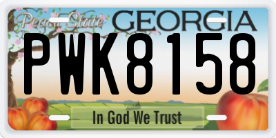 GA license plate PWK8158