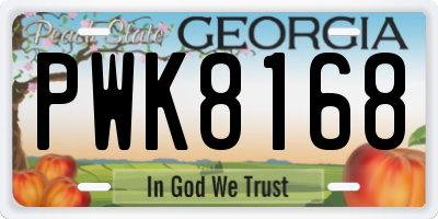 GA license plate PWK8168