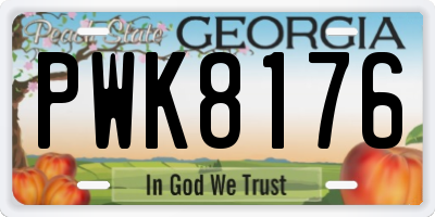 GA license plate PWK8176