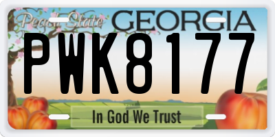 GA license plate PWK8177