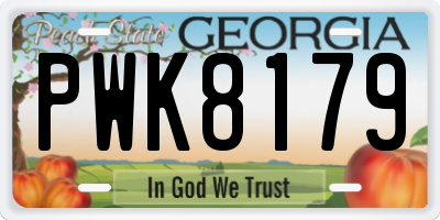 GA license plate PWK8179