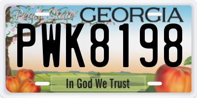GA license plate PWK8198