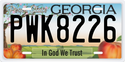 GA license plate PWK8226