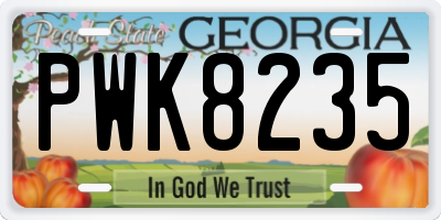 GA license plate PWK8235