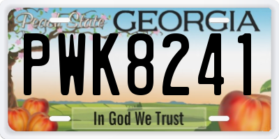 GA license plate PWK8241