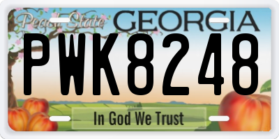 GA license plate PWK8248