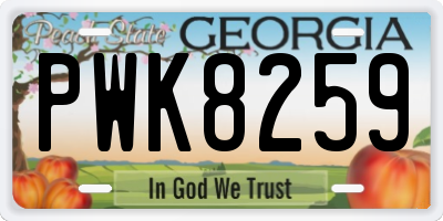 GA license plate PWK8259