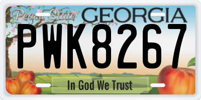 GA license plate PWK8267