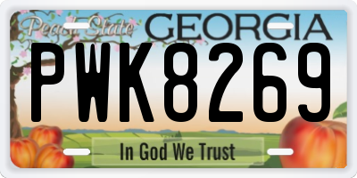 GA license plate PWK8269
