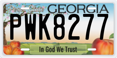 GA license plate PWK8277