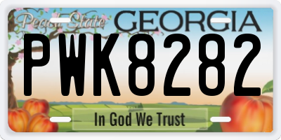 GA license plate PWK8282