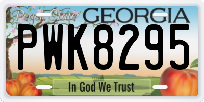 GA license plate PWK8295