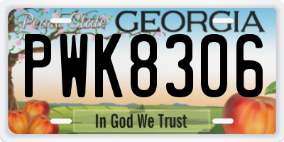 GA license plate PWK8306