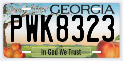 GA license plate PWK8323
