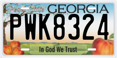 GA license plate PWK8324