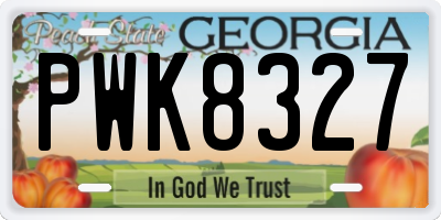 GA license plate PWK8327