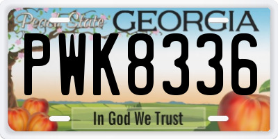 GA license plate PWK8336