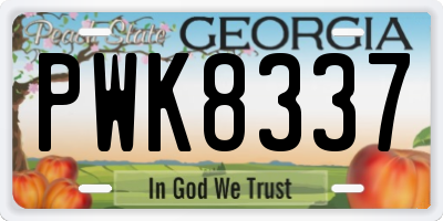 GA license plate PWK8337