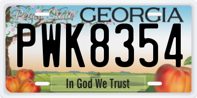 GA license plate PWK8354