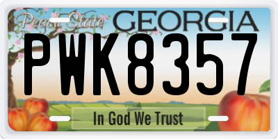 GA license plate PWK8357