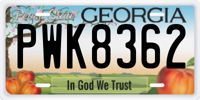 GA license plate PWK8362
