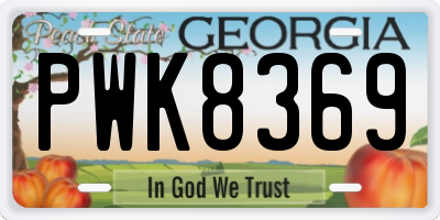GA license plate PWK8369