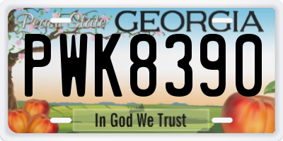 GA license plate PWK8390