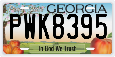 GA license plate PWK8395