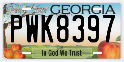 GA license plate PWK8397