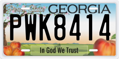 GA license plate PWK8414