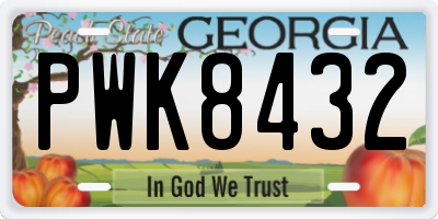GA license plate PWK8432