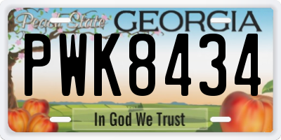 GA license plate PWK8434