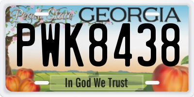 GA license plate PWK8438