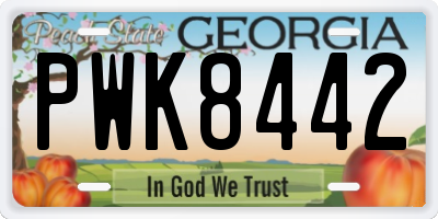GA license plate PWK8442