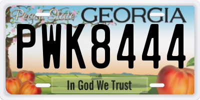 GA license plate PWK8444