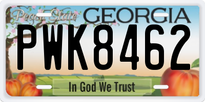 GA license plate PWK8462