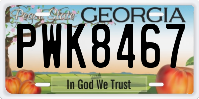 GA license plate PWK8467