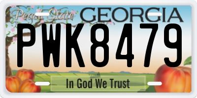 GA license plate PWK8479