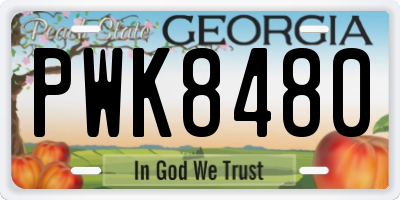 GA license plate PWK8480